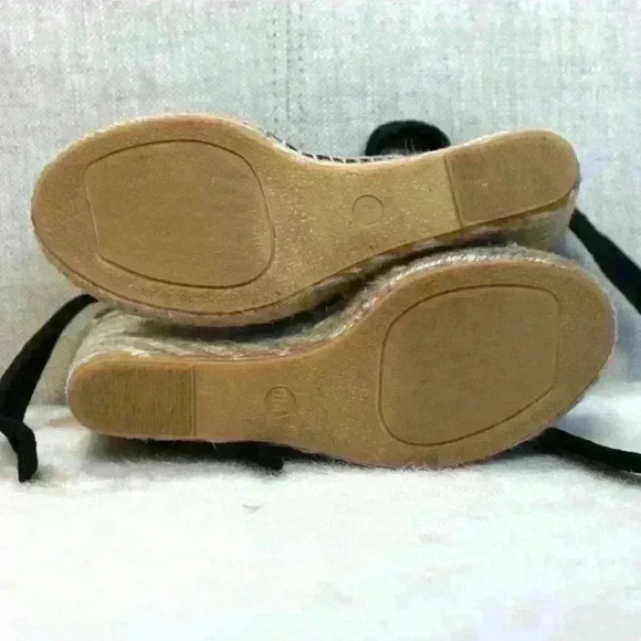 Etienne Aigner Espadrille Lace Up Ankle Strap Black Suede Open Toe Sandal 6 - Picture 6 of 13